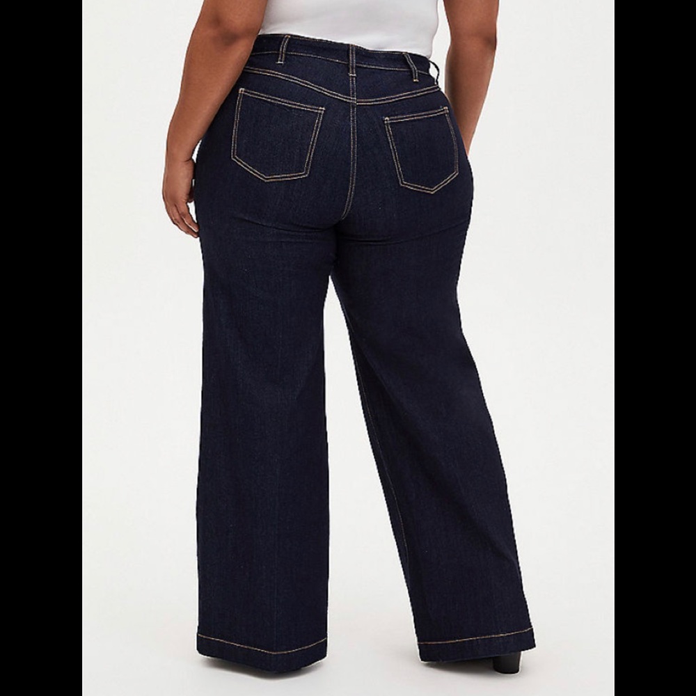 High waist wide leg stretch Jean.
